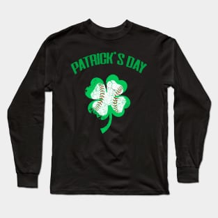 Baseball St Patricks Day Catcher Pitcher Shamrock Long Sleeve T-Shirt